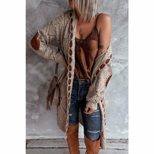 Drune | Lange Strickjacke mit Kapuze