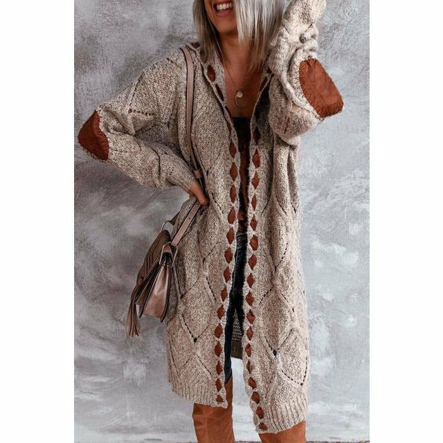 Drune | Lange Strickjacke mit Kapuze
