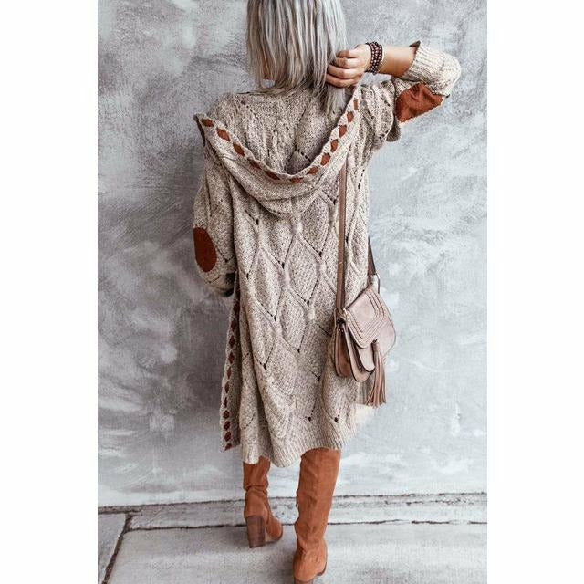 Drune | Lange Strickjacke mit Kapuze