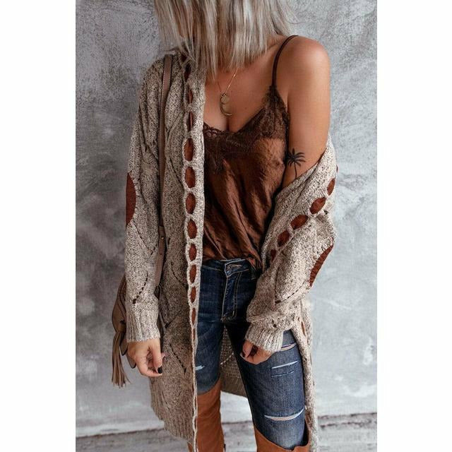 Drune | Lange Strickjacke mit Kapuze