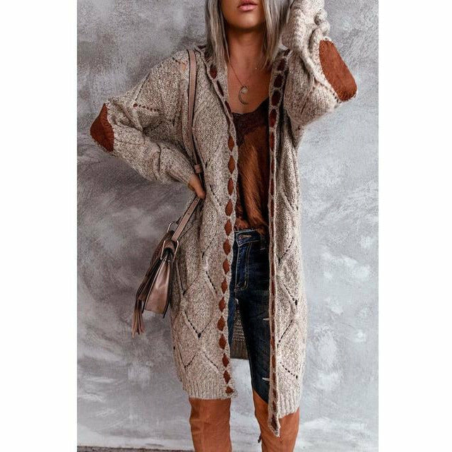 Drune | Lange Strickjacke mit Kapuze