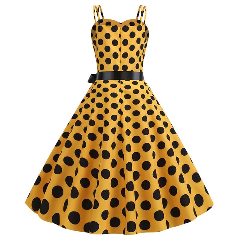 Drune | Vintage Kleid Rockabilly Gelb Punkt