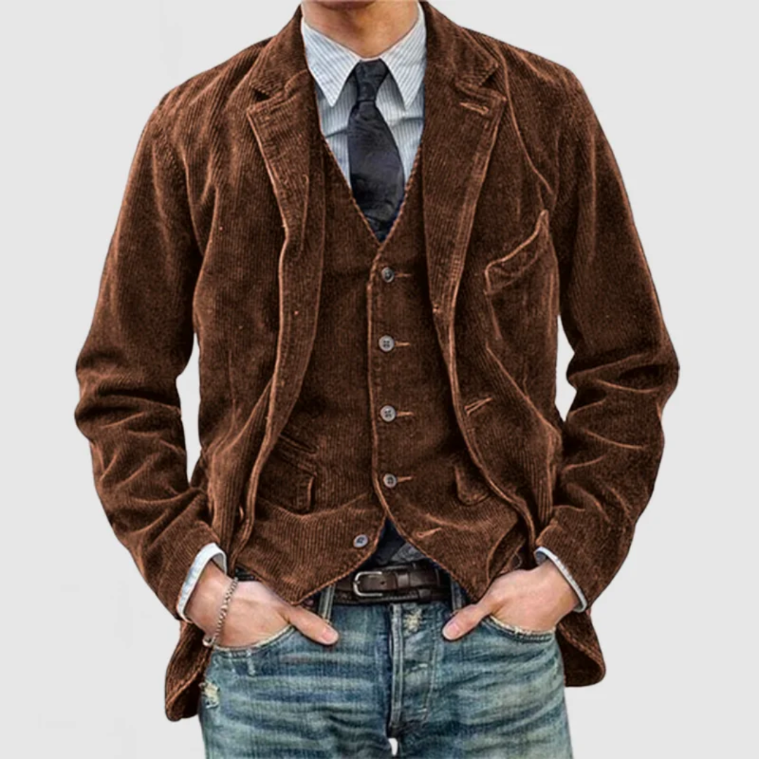 Drune | Herrenjacke – Reverskragen mit Knopfverschluss