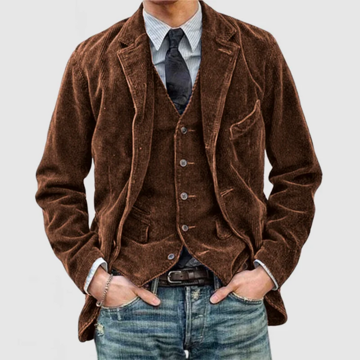 Drune | Herrenjacke – Reverskragen mit Knopfverschluss