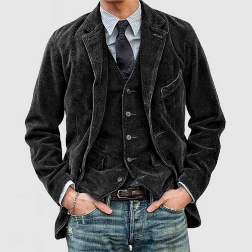 Drune | Herrenjacke – Reverskragen mit Knopfverschluss