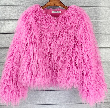 Drune Boho-Kunstpelzmantel