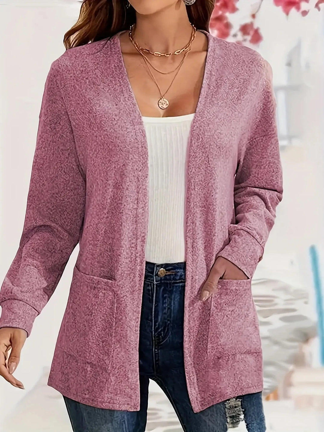 Drune | Stilvolle Strickjacke mit Offener Front & Taschen