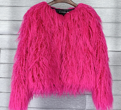 Drune Boho-Kunstpelzmantel