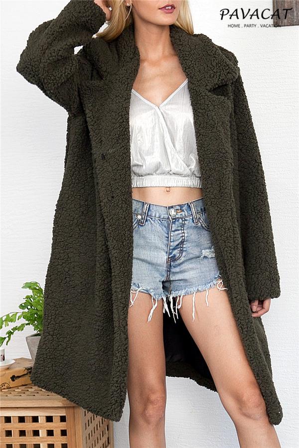 Drune | 70er Jahre Welt Wolle Mischung Mantel Khaki
