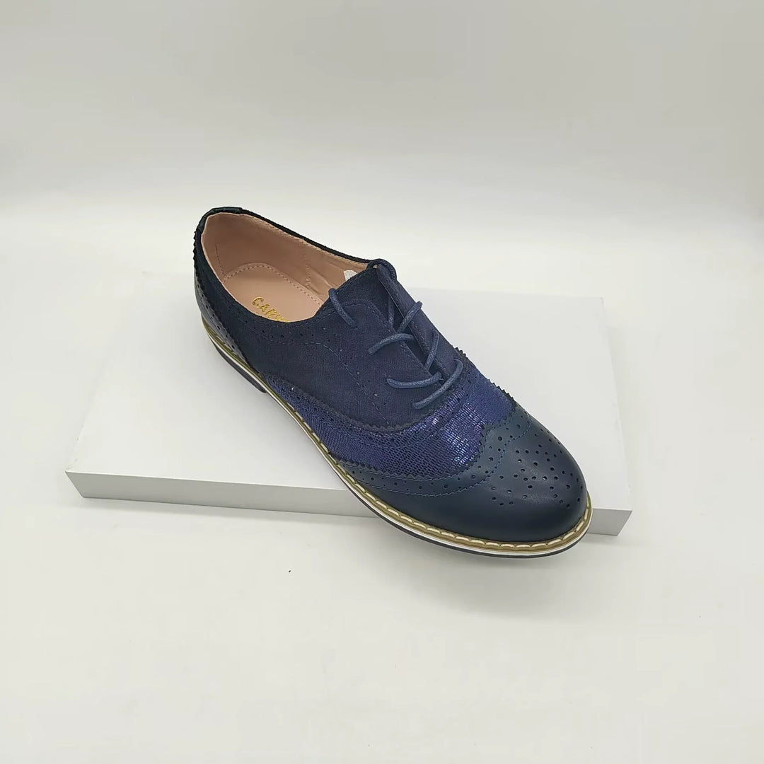 Drune | Brogues Schuhe Echtes Leder Klassische Schnürung Elegantes Perforiertes Design