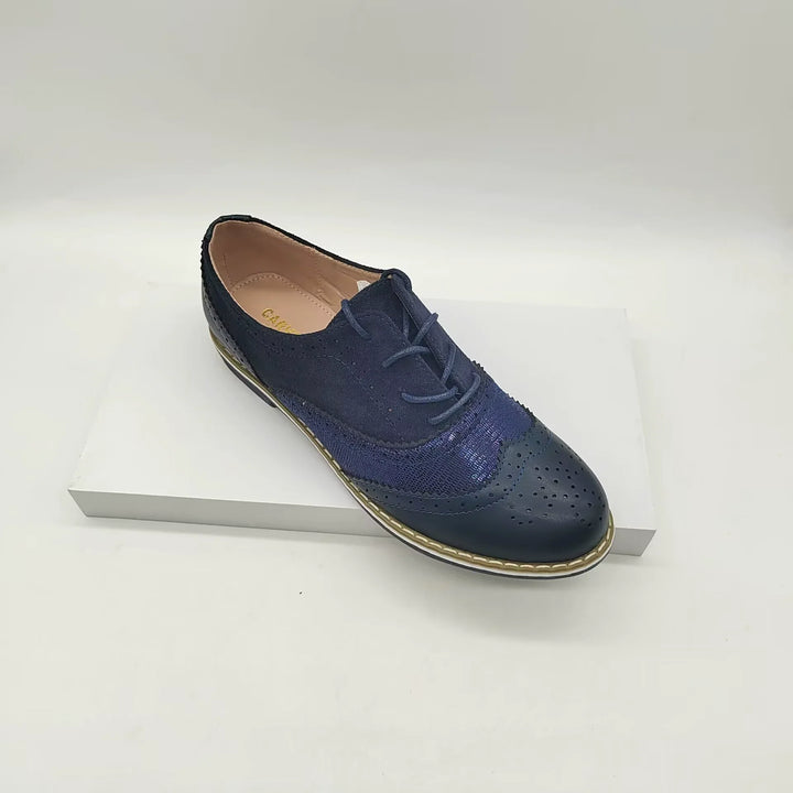 Drune | Brogues Schuhe Echtes Leder Klassische Schnürung Elegantes Perforiertes Design