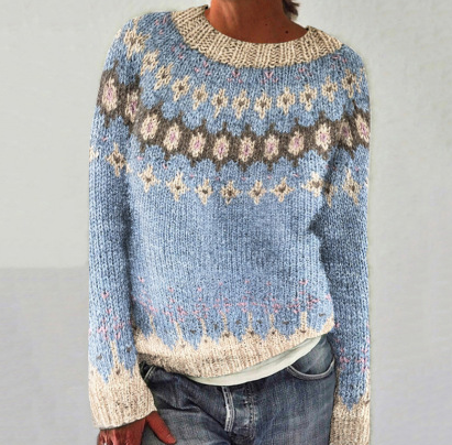 Drune | Retro Strickpullover mit Stilvollem Muster