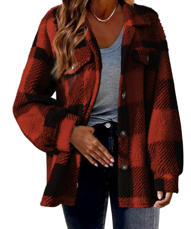 Drune | warme Damenjacke mit Karomuster