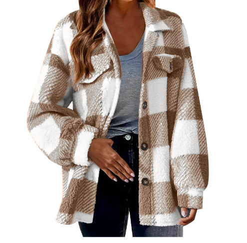 Drune | warme Damenjacke mit Karomuster