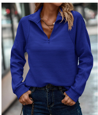 Drune | Eleganter Pullover mit Reißverschluss und V-Ausschnitt