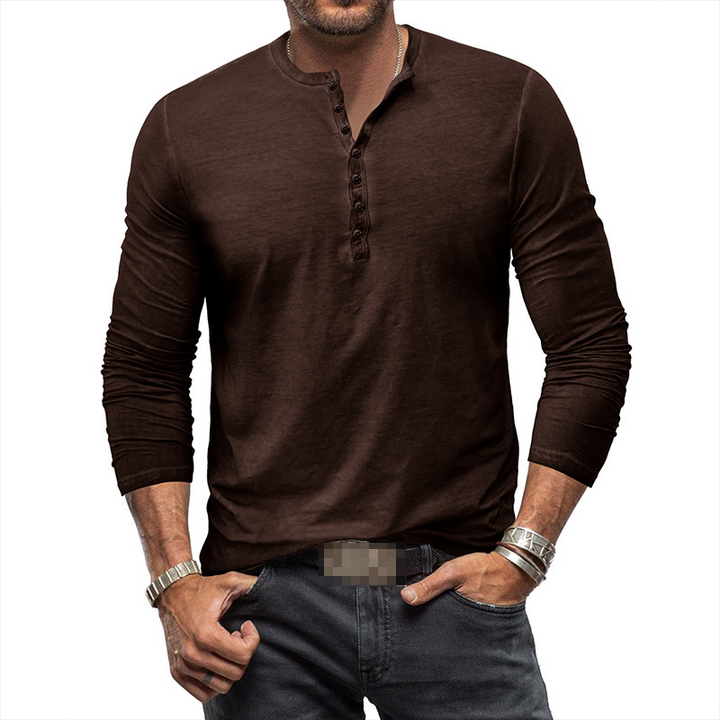 Drune | Henley Shirt Für Herren Mit Langen Ärmeln