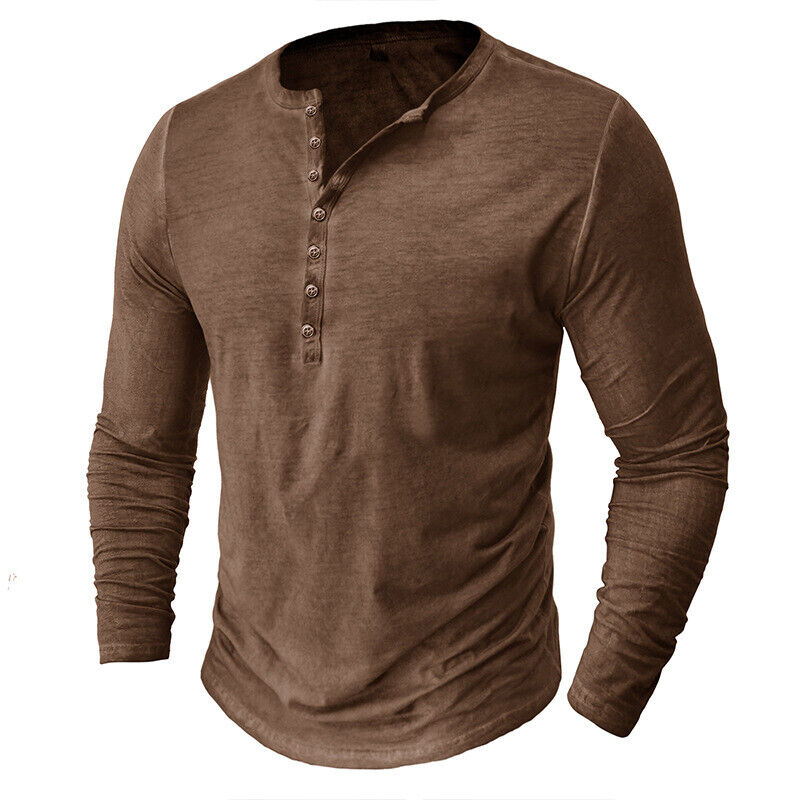 Drune | Henley Shirt Für Herren Mit Langen Ärmeln