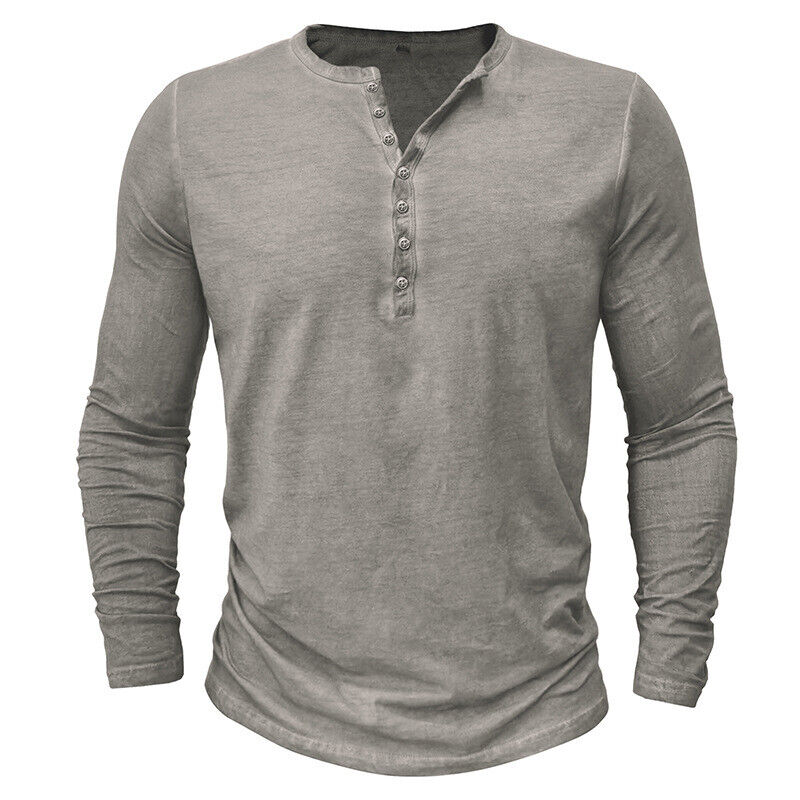 Drune | Henley Shirt Für Herren Mit Langen Ärmeln