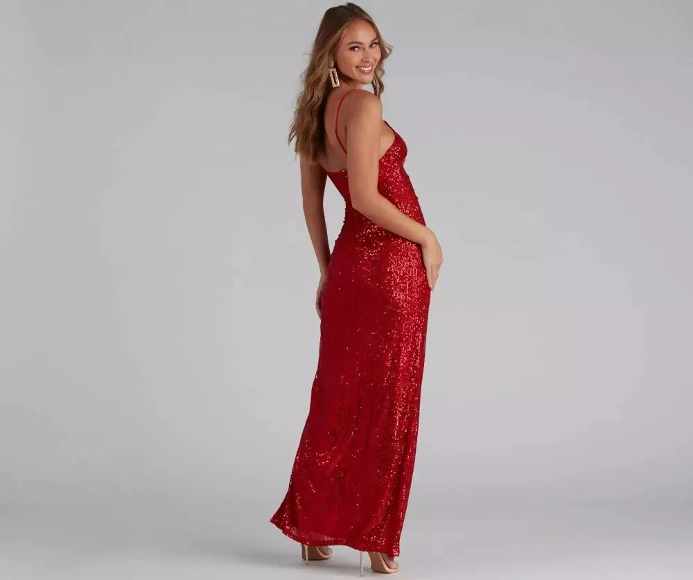 Drune | Paillettenverziertes Abendkleid Elegantes Festkleid