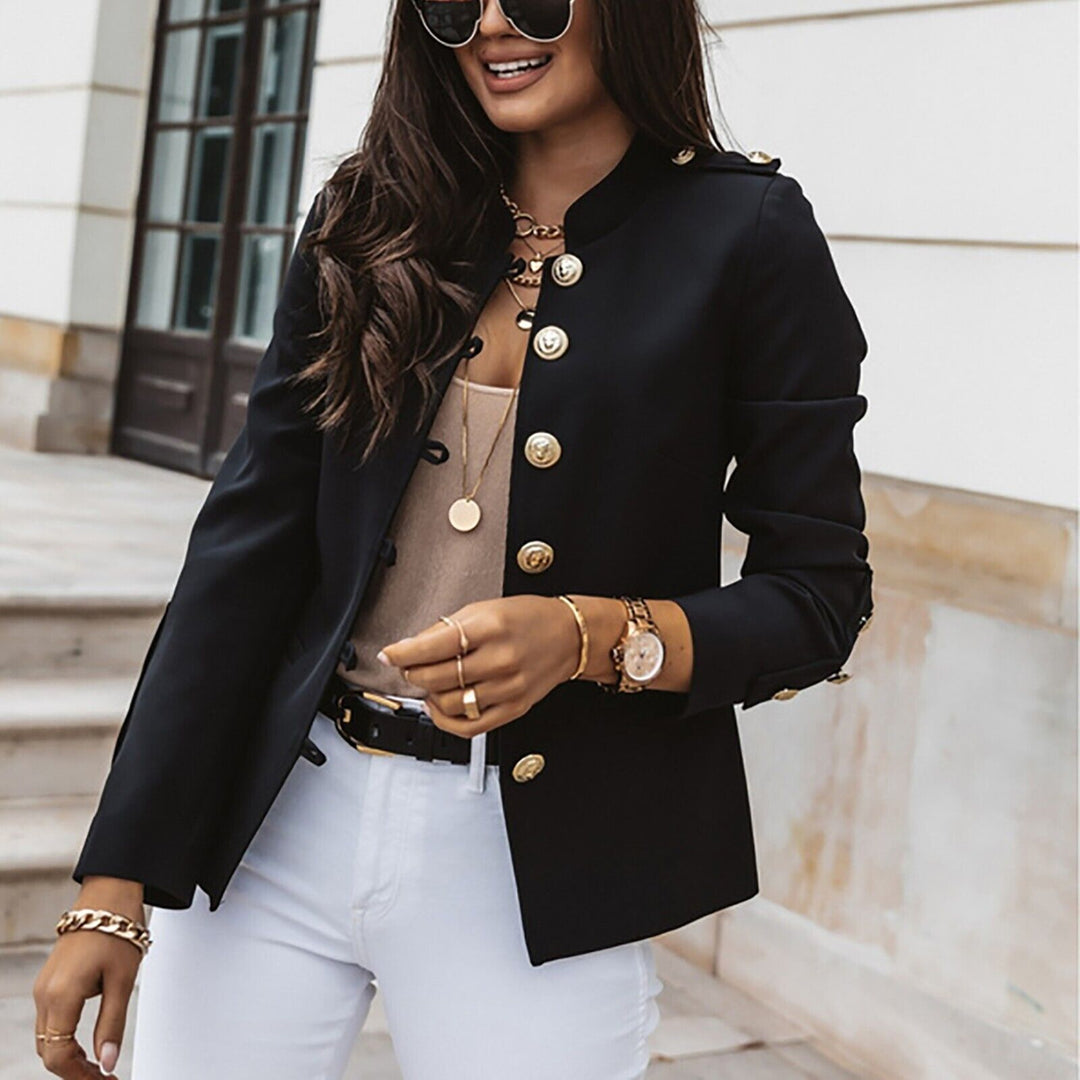Drune | Damen Knopf-Front Militärstil Jacke