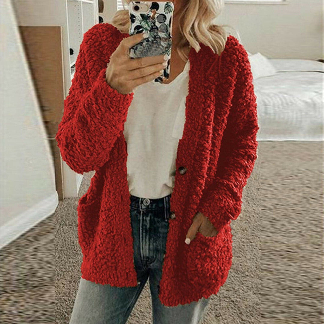 Drune | Strickjacke Wolle Übergroß Fit Grobstrick Offene Vorderseite Mit Knöpfen