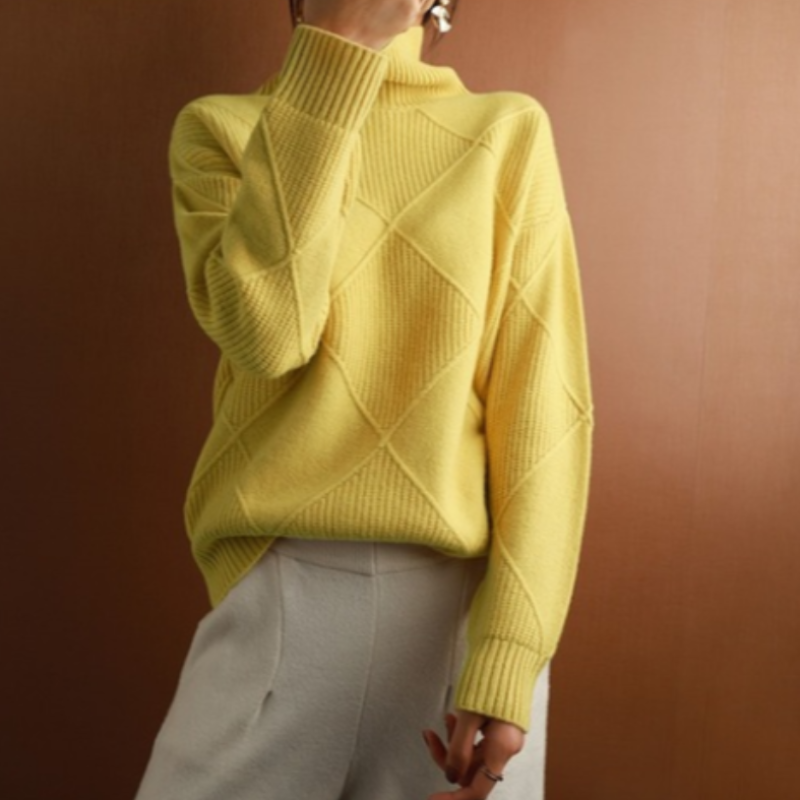 Drune | Hoher Kragen Weiches Strickmaterial Mit Geometrischem Muster Lockere Passform