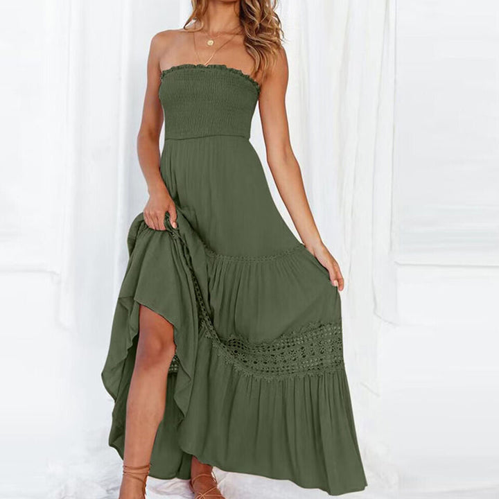 Drune | Sommerliches Off-Shoulder Kleid mit Spitzenverarbeitung