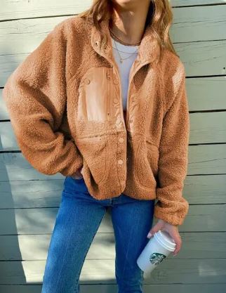 Drune | Winter Fleecejacke mit Knopfverschluss