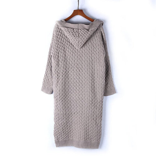 Drune | Warme Damen-Strickjacke mit Kapuze
