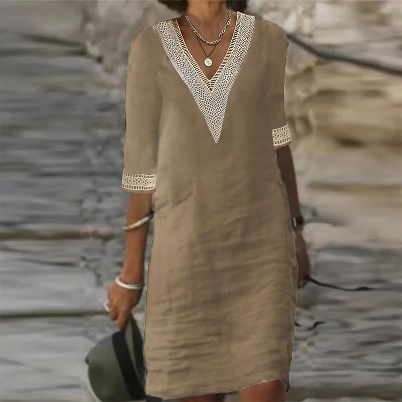 Drune | Elegante Leinen Sommerkleid