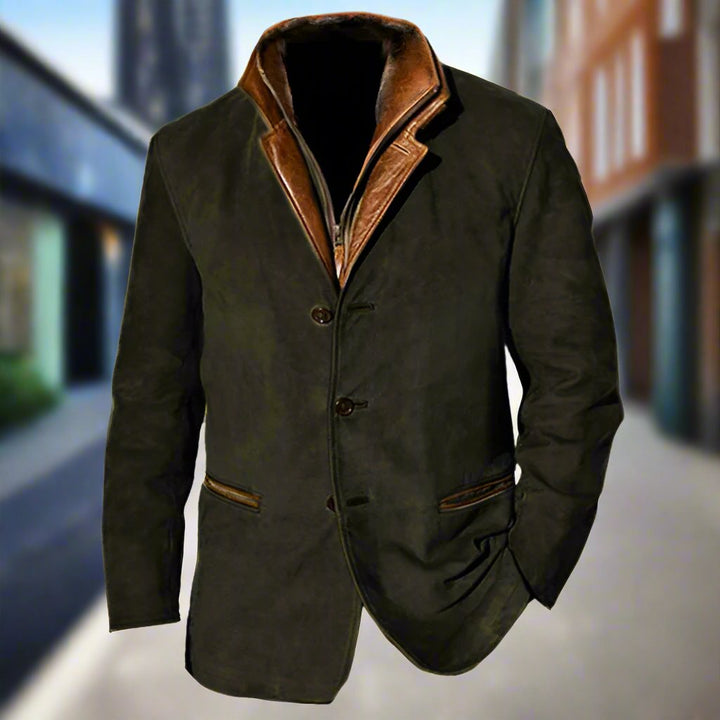 Drune | Wildlederlook Mit Lederdetails Strukturierte Passform Knopfverschluss