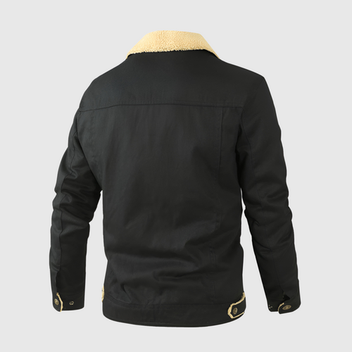 Drune | Herren Winterjacke Mit Vorderem Knopfverschluss Und Taschen Detail Design