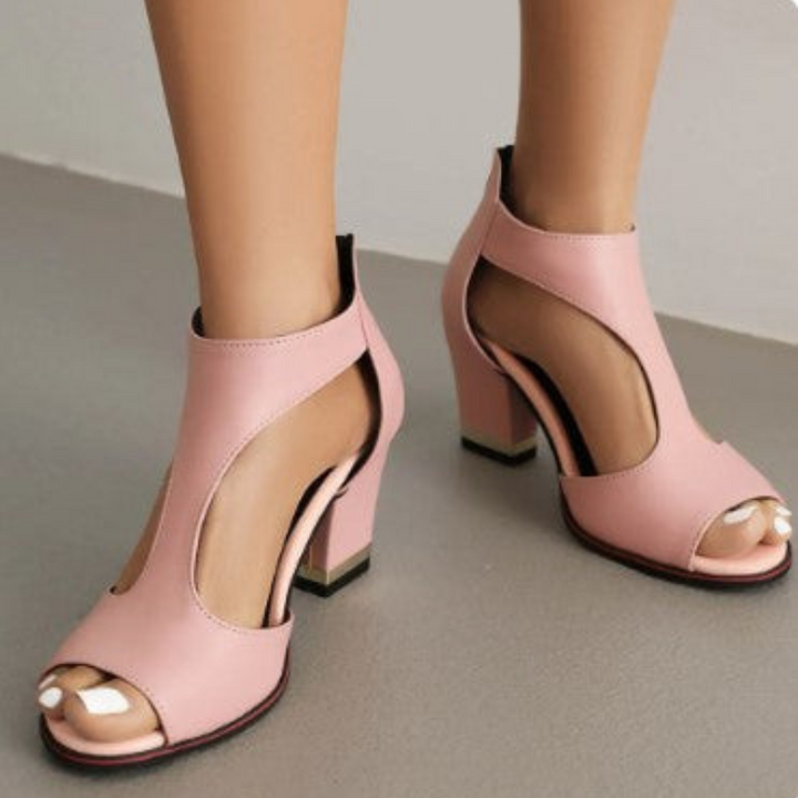 Drune | Sandalen Damen Bequem mit Absatz Schwarz
