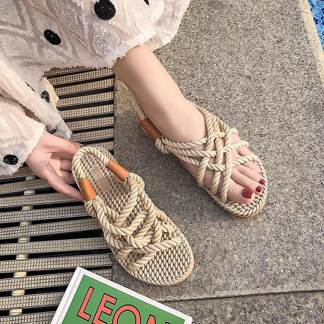 Drune | Bohemian Geflochtene Seil Sandalen