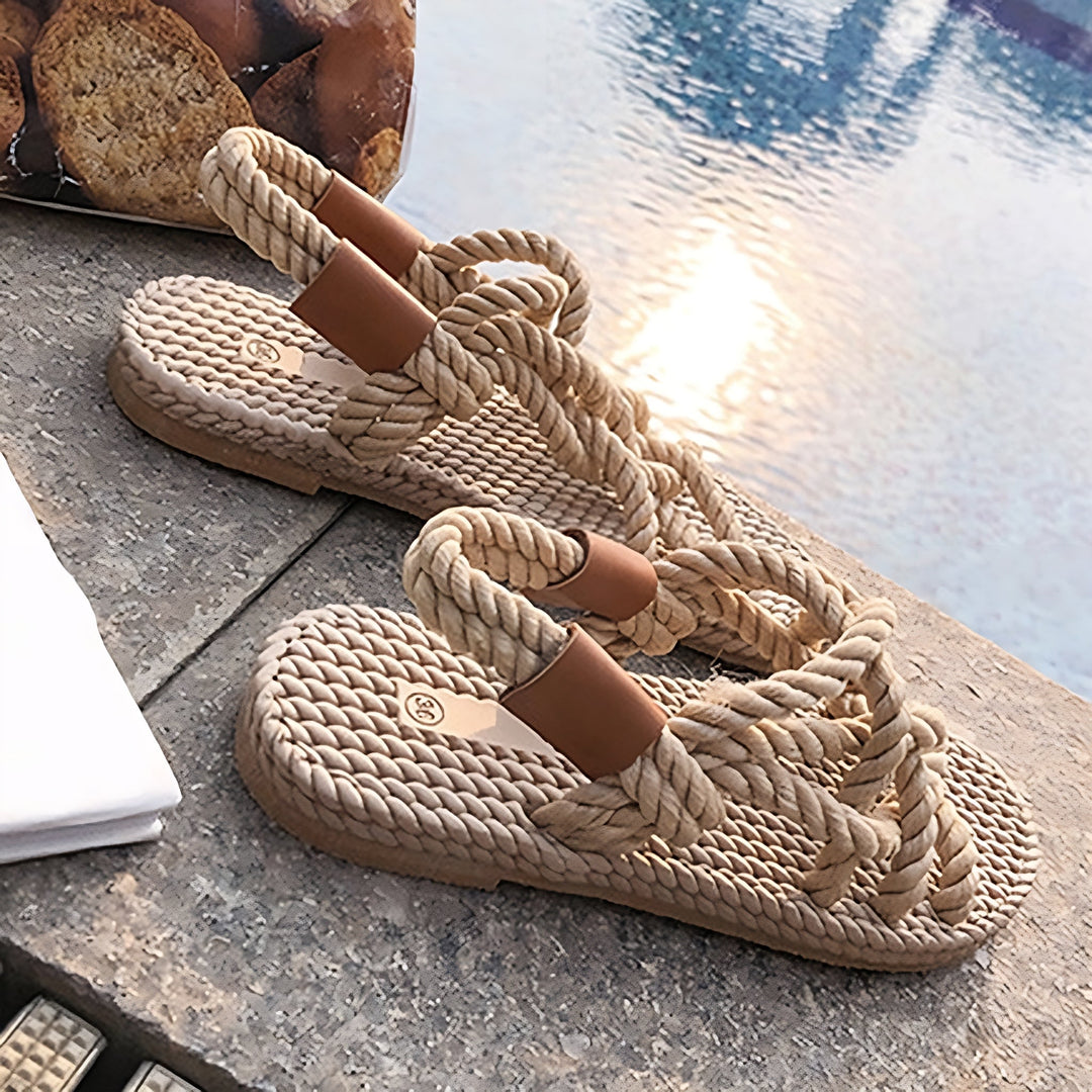 Drune | Bohemian Geflochtene Seil Sandalen