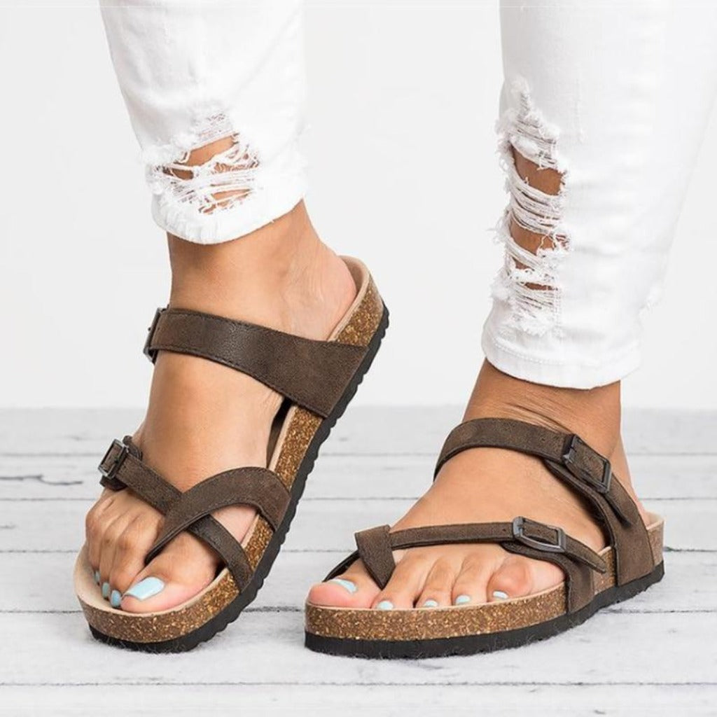 Drune | Sandalen Rom Stil Flip Flops Übergröße Flacher Absatz Niedrige Absätze