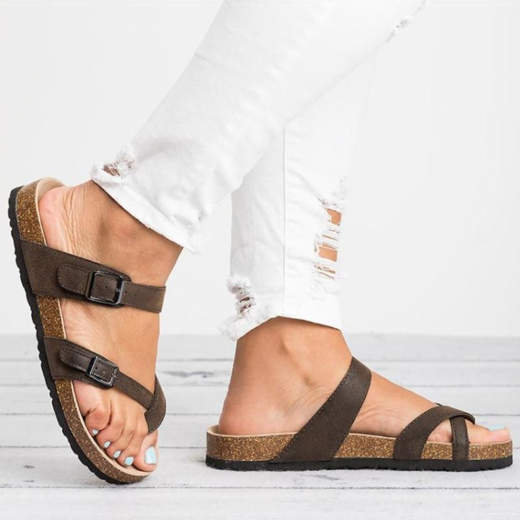 Drune | Sandalen Rom Stil Flip Flops Übergröße Flacher Absatz Niedrige Absätze
