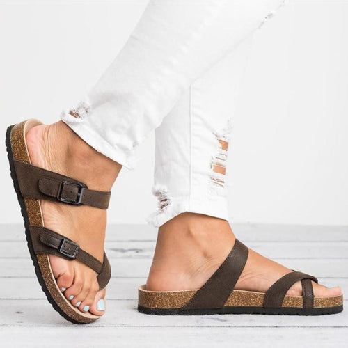 Drune | Sandalen Rom Stil Flip Flops Übergröße Flacher Absatz Niedrige Absätze