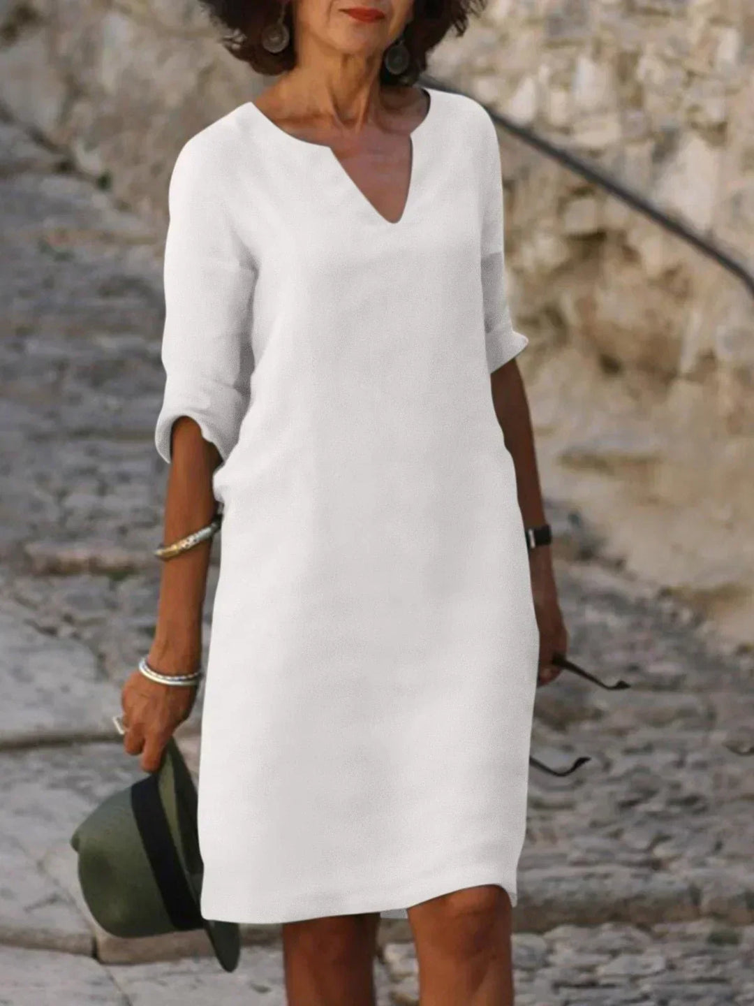 Drune | Stilvolles Kleid Mit Elegantem V-ausschnitt