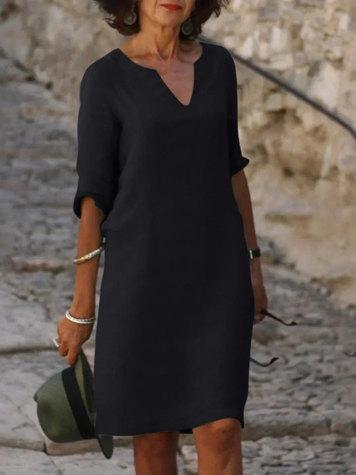 Drune | Stilvolles Kleid Mit Elegantem V-ausschnitt
