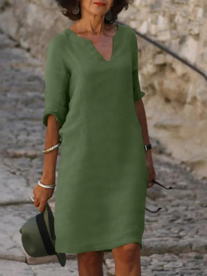 Drune | Stilvolles Kleid Mit Elegantem V-ausschnitt