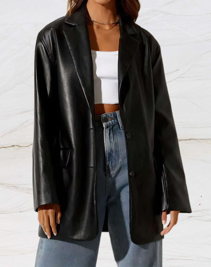 Drune | Lederjacke für Damen mit Reverskragen