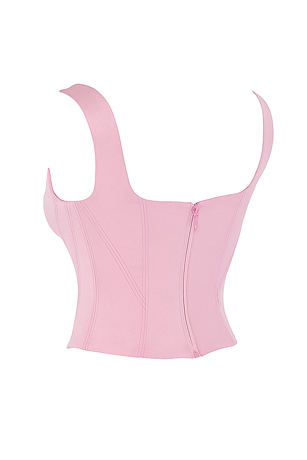 Drune | Fairy Pink Satin Longline Korsett