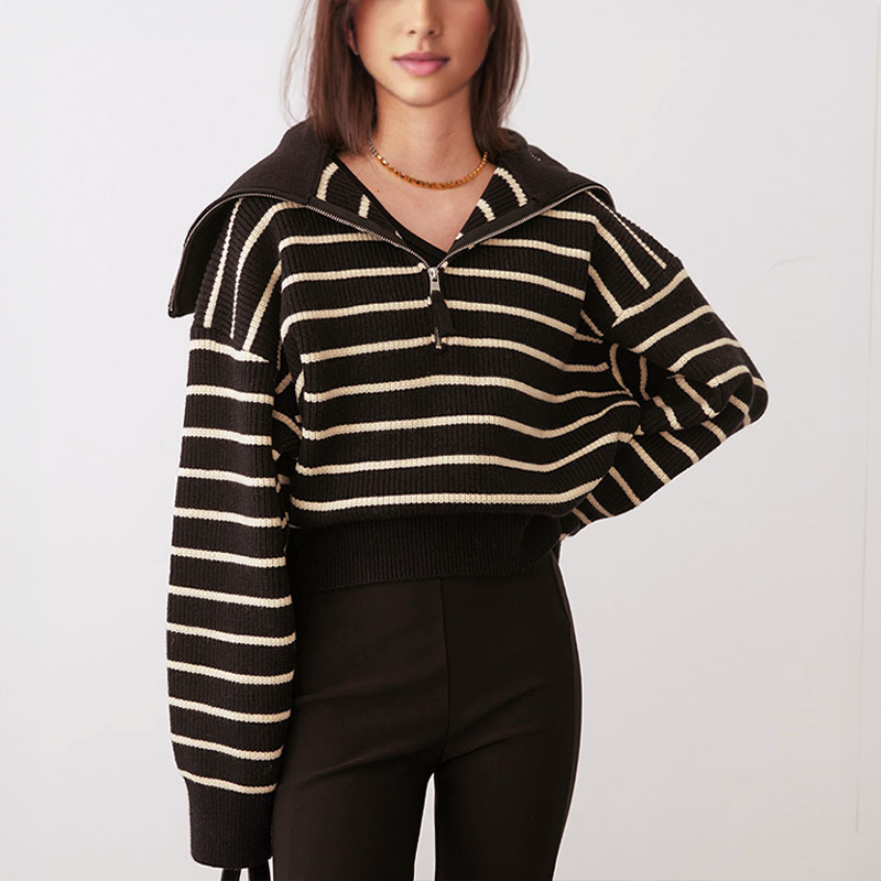 Drune | Pullover mit halbem Reißverschluss für Frauen