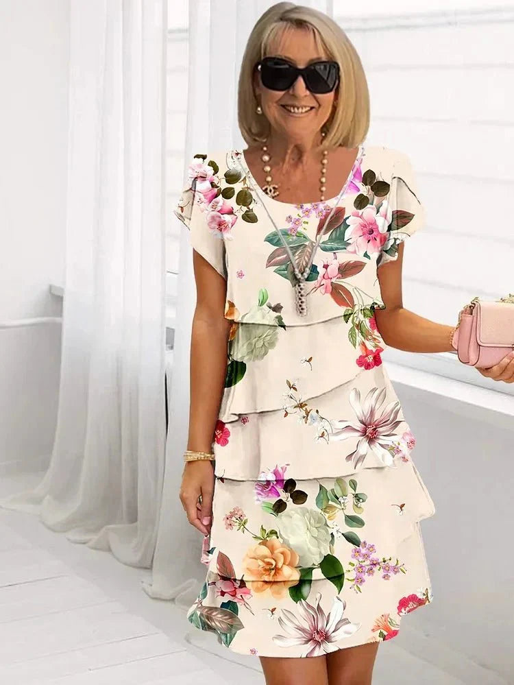 Drune | Elegantes Kleid Im Fließenden Blumenmuster