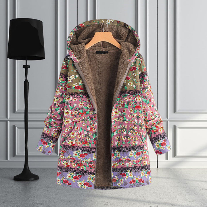 Drune | Langer Damen-Teddy-Mantel mit Kapuze