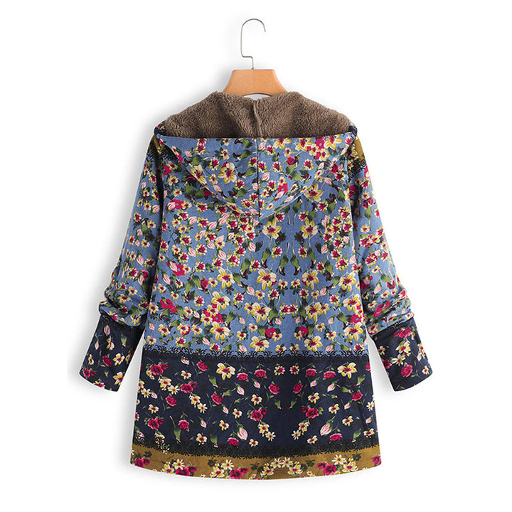 Drune | Langer Damen-Teddy-Mantel mit Kapuze