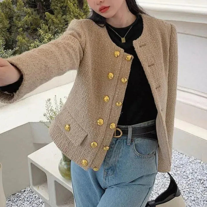Drune | Kurze Doppelreihige Tweedjacke