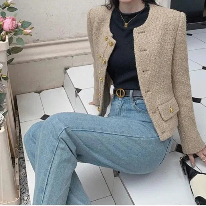 Drune | Kurze Doppelreihige Tweedjacke