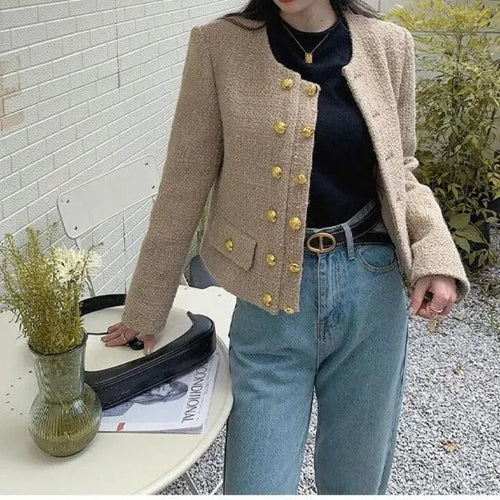 Drune | Kurze Doppelreihige Tweedjacke